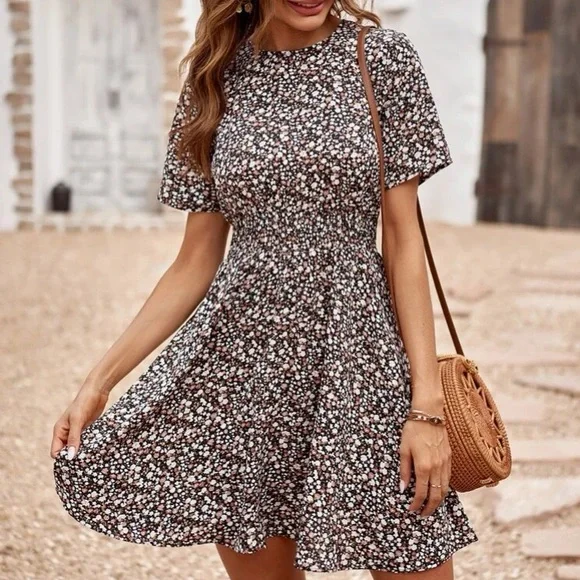 Boho floral print A-line dress - Picture 3 of 7